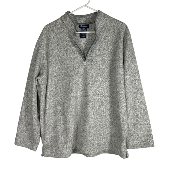 Catalina Sweaters - Catalina Womens Quarter Zip Fleece Pullover Tusk Gray Marled Size‎ Large L 12-14